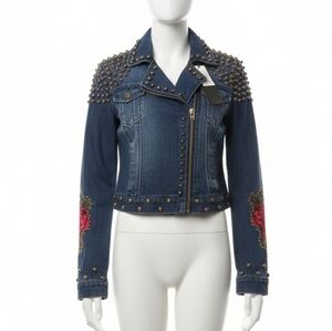Blue Revival Embroidery Studded Denim Jacket XS